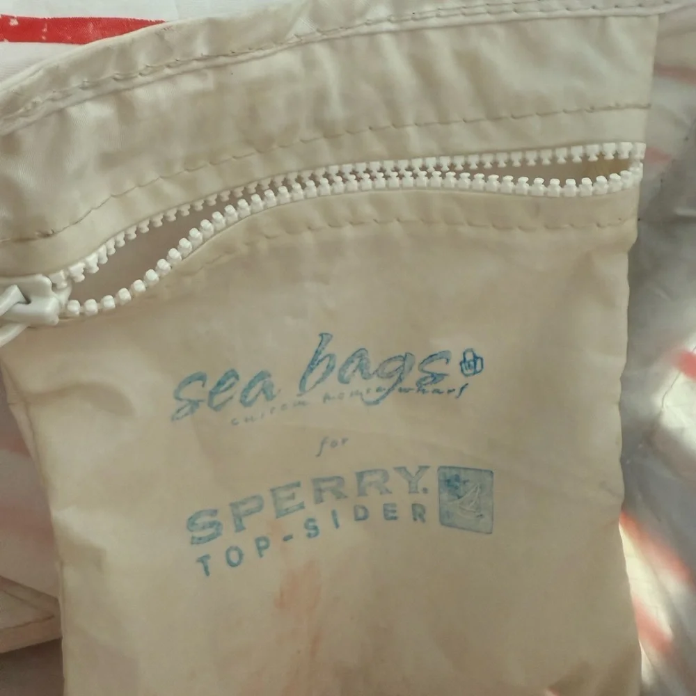 Sherry by Seabags Striped Red and White Tote Bag - Picture 6 of 9